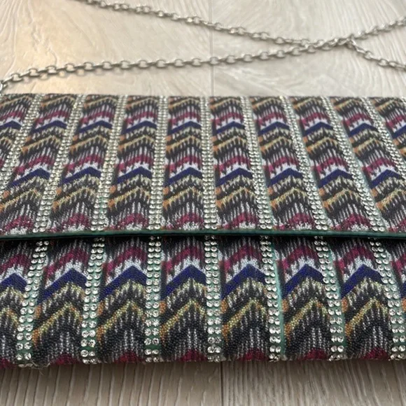 Nordstrom multicolor rhinestone party clutch - Picture 3 of 6